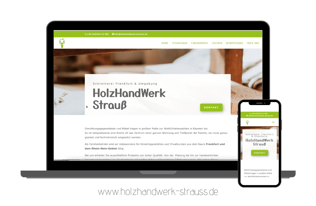 Portfolio Webdesign Bad Homburg - Website Holzhandwerk Strauß