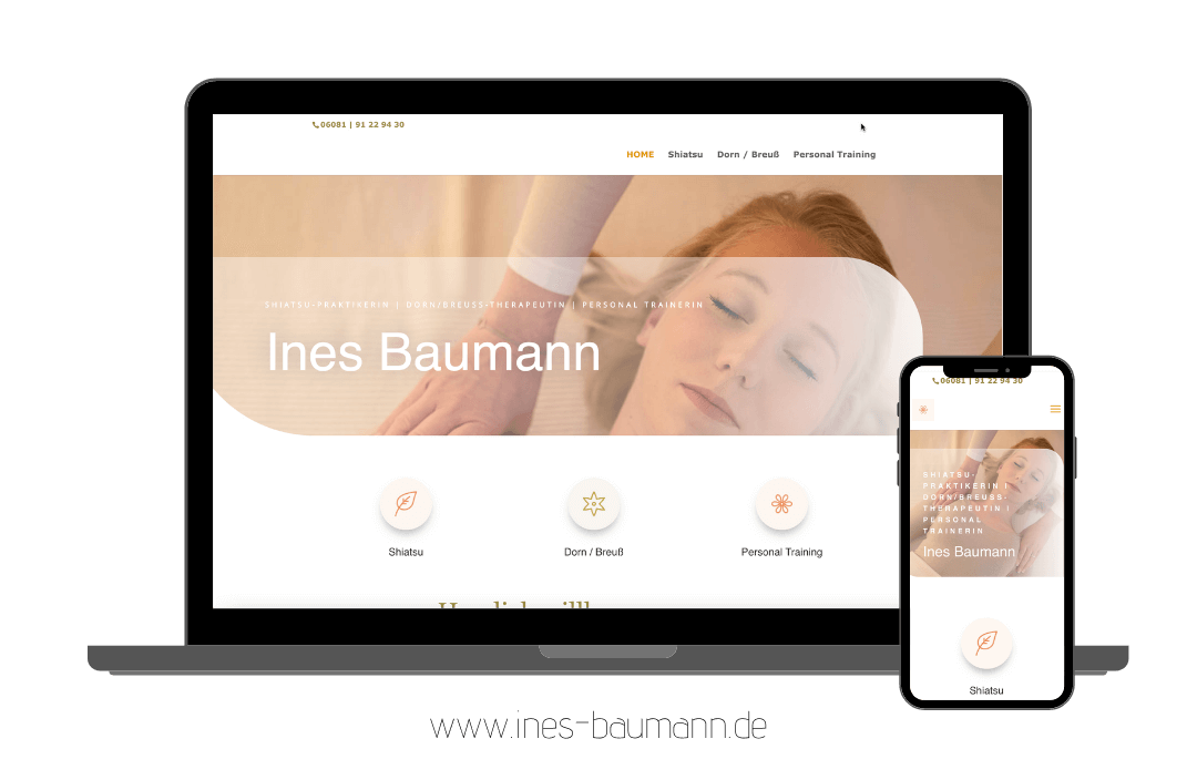 Website für Shiatsu Praktikerin Ines Baumann